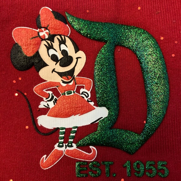 🎄Disneyland Spirit Jersey Red Sparkle Christmas Youth XL - Picture 2 of 8